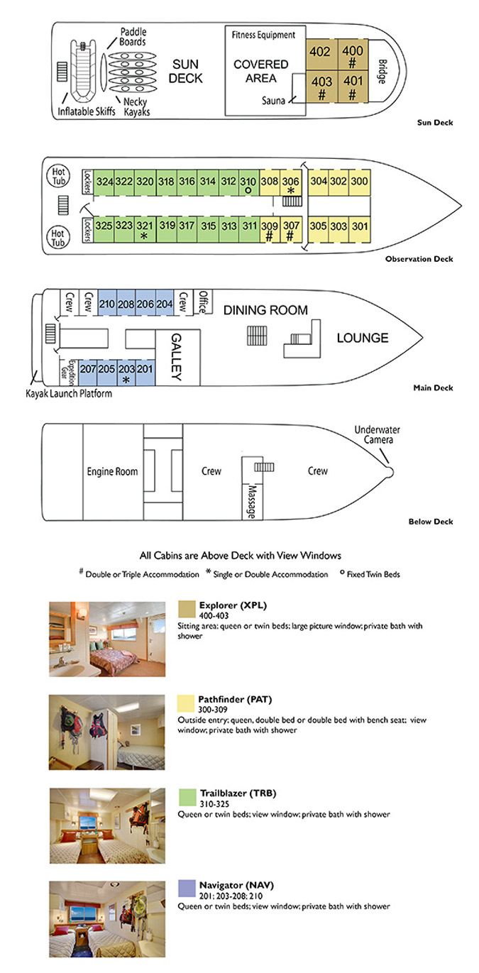 Uncruise Wilderness Discoverer Deckplan